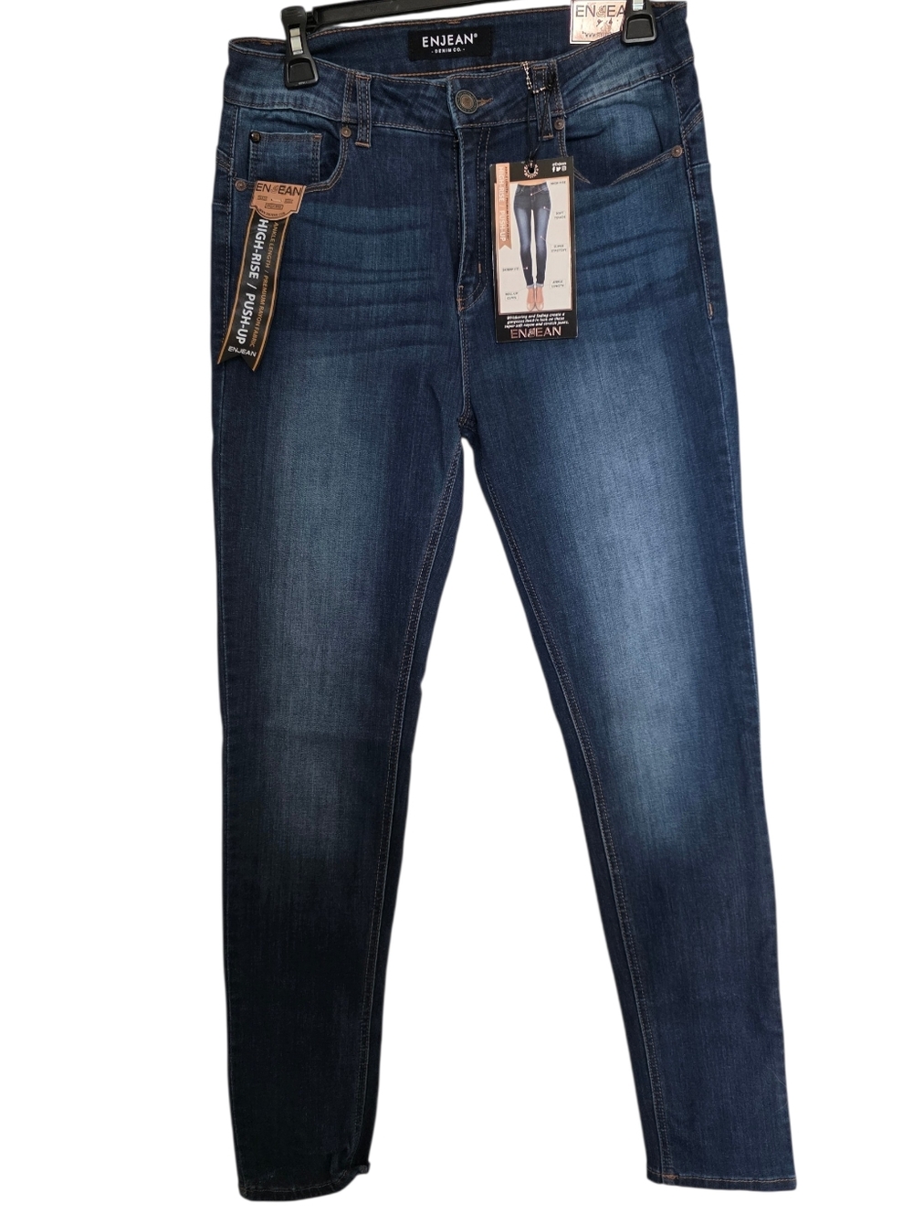 ENJEAN High-Rise Skinny Jeans in Dark Blue Wash